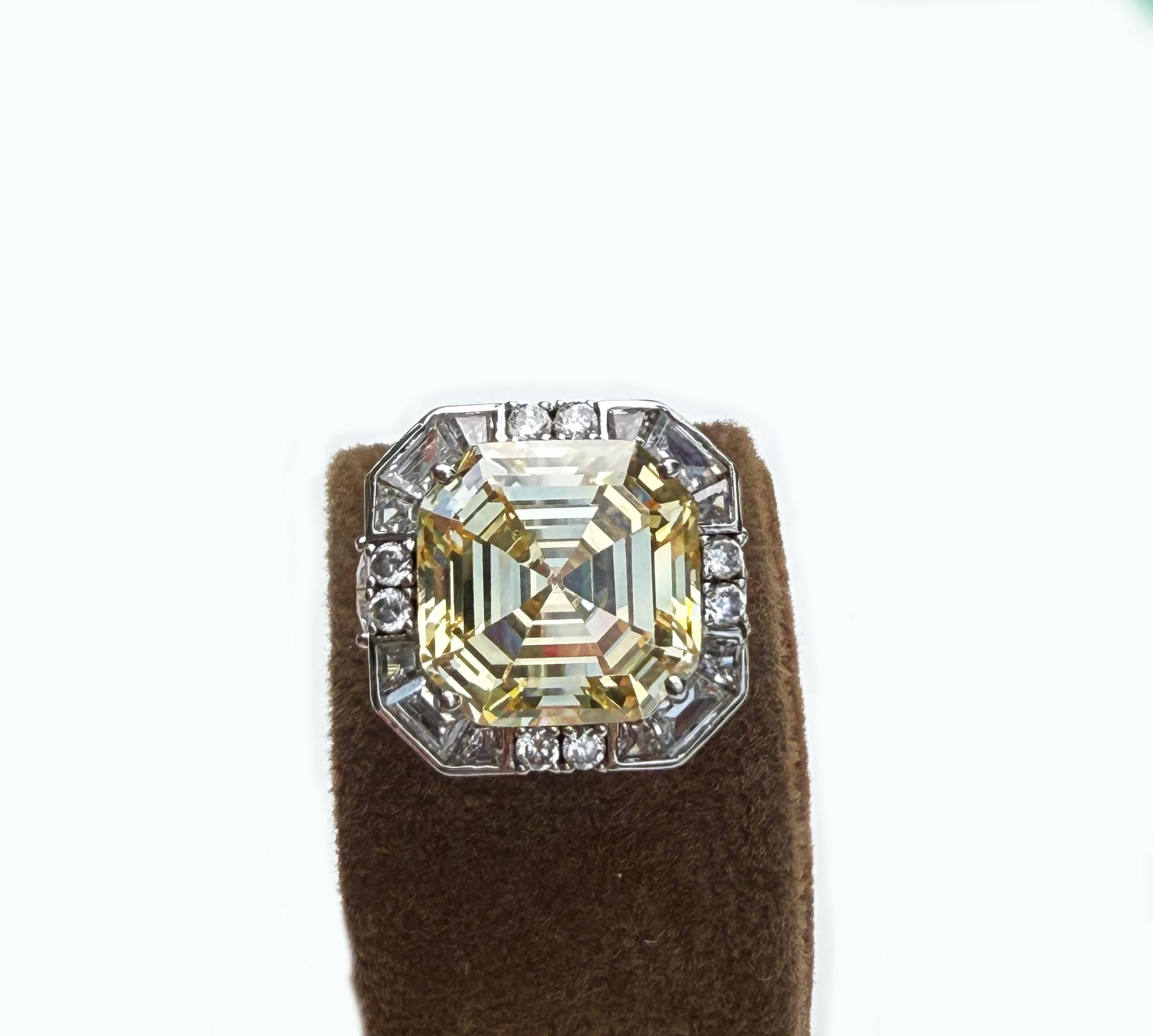 Handmade 925 Sterling Silver Cushion-Cut Citrine & Zircon Ring, Handcrafted Citrine Jewelry,Gift for her