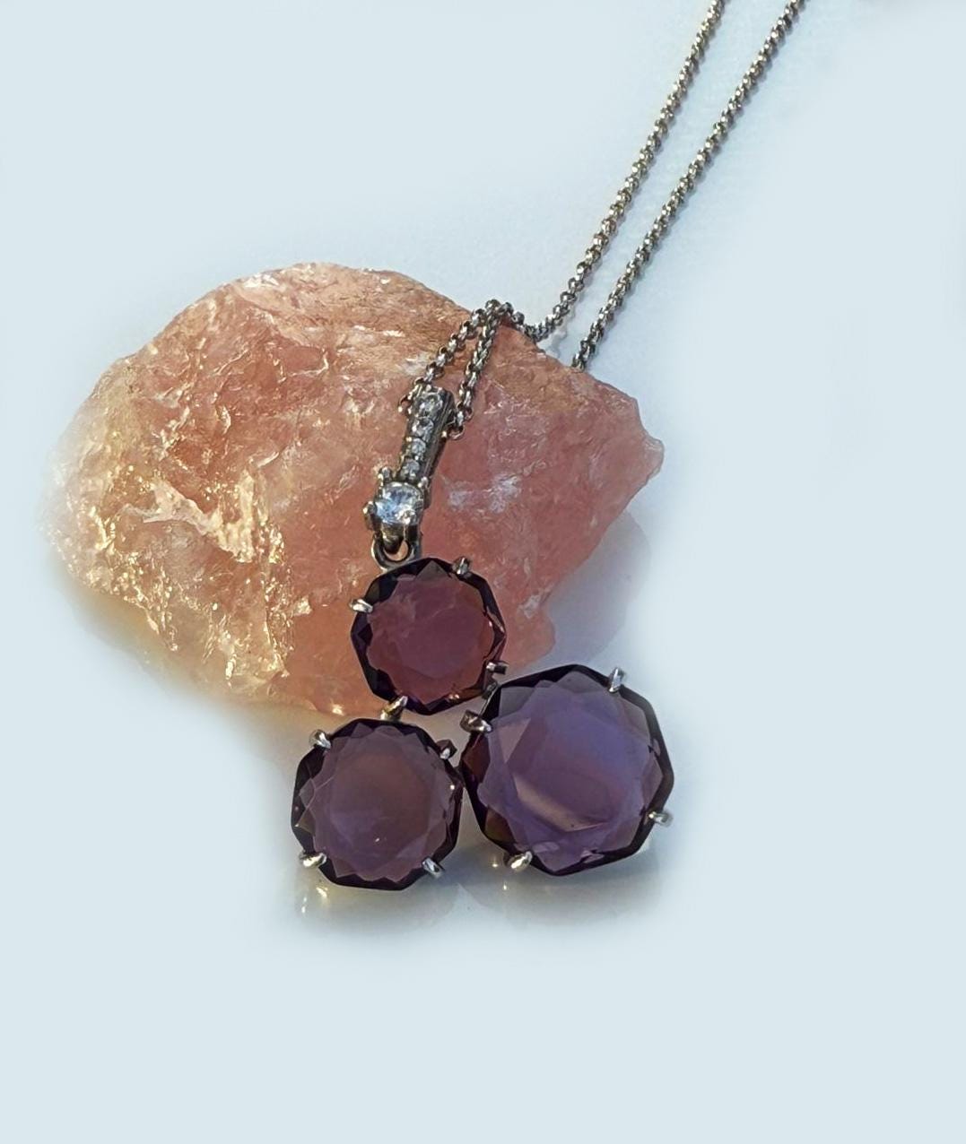Handmade Amethyst 925 Sterling Silver Necklace: Gemstone Jewelry